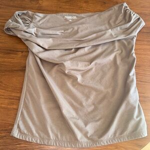 Abercrombie & Fitch Tan Off-Shoulder Top